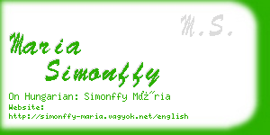 maria simonffy business card